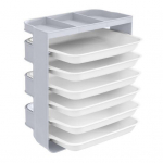 Seinale kinnitatav toiduvalmistusriiul 6 serveerimisalusega Mitmekihiline k&ouml;&ouml;k Restoran Hot Pot K&ouml;&ouml;givilja Liha Puuvilja Ettevalmistus Hoidja Korraldaja riiul hall