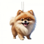 2D akr&uuml;&uuml;list lame Pommeri koera ripatsiga autopeegel, v&otilde;tmehoidja seljakoti ripats j&otilde;uludeks ja p&uuml;hadeks 1