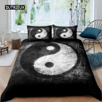 Yin Yang tekikottide komplekt Boho Trippy Art Twin lohukott Gossip Traditsiooniline Ying Yang Theme King Size pol&uuml;estrist tekikate EU single(135x200cm)