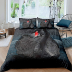 Luige tekikott Must ja valge luige tekikott Queen Lind Voodikate Mikrokiust Romantiline Lill Metsloomad Tepitud kate EU single(135x200cm)