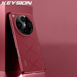 KEYSION Luksuslik Grid Pattern PU nahast &uuml;mbris OPPO Find X8 Pro Plating Hard PC P&otilde;rutuskindel telefoni tagakaas OPPO FindX8 Pro jaoks for OPPO Find X8 punane