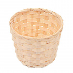 Kodumajapidamises kasutatavad hoiuruumid, bambusest kootud korvrinnahoidja mitmesugused esemed, rotangist taimekarbi lauakonteiner aia lillevaasi jaoks 7.5x6cm S valge