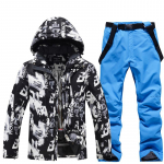 Suusakost&uuml;&uuml;m meestele Kapuutsiga suusajope ja p&uuml;kste komplektid Veekindel tuulekindel lumekost&uuml;&uuml;m Meeste soojustatud soe talv v&auml;ljas lumemantel Suusa lumelaua &uuml;likond tops S/pants M