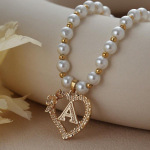 Vintage Lillelised T&auml;hed S&uuml;damega Ripats Kaelakeed Naistele Luksuslikud Imitatsioonp&auml;rlitega Kaelakeed Korea Ehted Kingitused A kuld