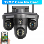 6K 12MP WiFi IP-kaamera v&auml;litingimustesse Kolme objektiiviga panoraamvaade PTZ IP-kaamera liikumistuvastus turvakaitse CCTV videovalve 12MP Camera