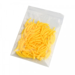 100 tk/pakk Hambaravi silikoonkummist konveier Segamisotsik V&auml;ike pea Silikoonkummist tr&uuml;kikile segamispea v&auml;ike k&uuml;&uuml;narnukk kollane