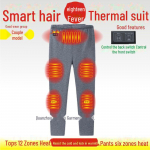 Nutikas elektriliselt soojendatav talve&uuml;likond: Sisaldab soojendava puuvillase voodriga riideid ja k&uuml;lmakindlaid temperatuurikontrolliga alusp&uuml;kse ja p&uuml;kse pants, L hall