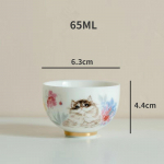 Valgest portselanist armas kasside teekann, armas filtriauguga maalitud draakoni munakann Kvaliteetne majapidamiskeraamiline Kung Fu teekomplekt