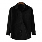 Meeste velvetist s&auml;rk &Uuml;herealine &uuml;hev&auml;rviline lahtine kardigan Retro stiilis keskmise pikkusega rinnataskutega &uuml;laosa L must