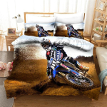 3D luksuslik voodipesukomplekt mootorrattaprintiga tekikottkomplekt padjap&uuml;&uuml;ridega motokrossi voodikate poisi voodikomplekt 135X200cm-2pcs black
