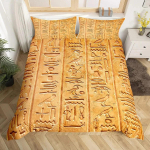 3D Vana-Egiptuse H&otilde;imude Tekikate Komplekt, Vaarao Voodipesu Komplektid, Egiptuse P&uuml;ramiidide Eksootilise Stiiliga Tekikate Komplekt T&auml;is Kuninganna Suurus 70x133cm 2pcs orange