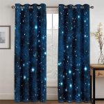 Sinised galaktika akknakatted Ruumiplaneet poolpimendav kardin Universumi t&auml;hed Kardinad magamistoa jaoks T&auml;hekujuline mets Cortinas 2 tk (50W130H)x2(CM)&Rod Pocket