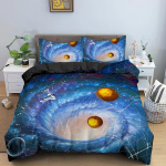 Galaktika ruumi voodipesukomplekt 3D universumi tekikate ps&uuml;hhedeelne tekikate lukuga kuninganna topelt tekikomplektid laste kingitused 70x133cm 2pcs