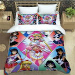 Multikas S-Sailor Moon Voodipesukomplektid peen vooditarvete komplekt tekikott vooditeki komplekt voodipesukomplekt luksuslik s&uuml;nnip&auml;evakingitus EU single(135x200cm)