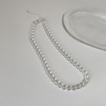 L&auml;bipaistev valge kristallhelmestega kaelakee naiste lihtne tipptasemel moodne temperament Elegantne trend Mitmek&uuml;lgne kaelakett rangluukett