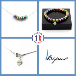 Parure bijoux Bracelet Collier 4 perles H&eacute;matite multicolore 8 mm cha&icirc;ne inox