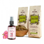 Nat Habit Kasutusvalmis Henna Pasta & Flora Jal - Roosivee Tooner Pooride Ahendamiseks - Ideaalne Kombinatsioon Juuste S&uuml;gavaks Hooldamiseks (Kombineeritud 3 tk)