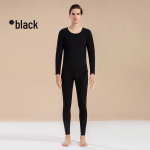 Meeste puhtast puuvillast termopesukomplekt &ndash; s&uuml;gis/talv k&uuml;lmakindel aluskihi &uuml;la- ja alaosa 3XL (170-190 lbs) must