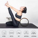 Puidust joogaratas Pilates koos Buddha lootosega Professionaalne TPE joogar&otilde;ngas J&otilde;usaali treening Seljatreenimine must