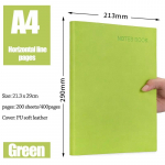640/400/240/160 lehek&uuml;lge &uuml;lipaksu joonega &otilde;pilasp&auml;evik m&auml;rkmik kontoritarvete A4/A5/A6 PU nahast &auml;rit&ouml;&ouml; m&auml;rkmik A4 Green 400page