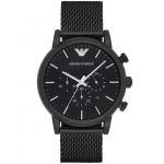 Emporio Armani AR1968 Musta sihverplaadiga kronograaf meeste k&auml;ekell 46 must