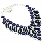 Banded Agate, Amethyst 925 Sterling Silver Jewelry Necklace 18 b8d54