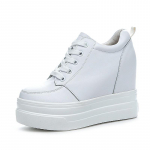 2024 Kevad Naiste K&otilde;rgust Suurendavad Spordijalatsid, Hingavad Valged Paksu Tallaga Vabaaja Daddy Tossud, 11CM T&otilde;stet 38 valge