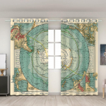 Hot-Selling Retro Map Blackout siidkardin magamistoa vaheseinale 140+100cm (Single piece 70+100cm)
