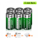 1,5 V v&otilde;imsusega laetav aku 15 000 mWh LR20 liitiumioonakud LR14 C suurusega liitiumaku gaasiseadmetele, veeldatud pliit 6PCS C Size Battery