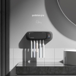 SmartPal UV-hambaharja sterilisaator ja hoidik - pistikupessa &uuml;hendatav, seinale kinnitatav, kuivatav, puurimiseta paigaldus.