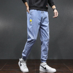 2023 Korea stiilis meeste trendikad laiad teksad - Noorte vabaaja p&uuml;ksid L must