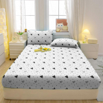 3-osaline lihtne moodne s&uuml;damekujulise mustriga matt kolmeosaline voodilina komplekt, magamistoa tr&uuml;kitud voodikatte komplekt, voodipesu 90x200cm