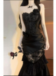 Suvine Olapihaga Elegantne Disain Strapless Kleit Naistele Uus Pitsi Patchwork L&auml;bipaistev Lilleline Riietus Tagant &Otilde;htupidu Kleit S must