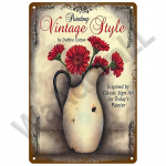 Retro plekk-silt kohvikutele Aiakaunistustele Vintage metallist silt Kodu Seinakunst Seinapilt Tahvelplaat Toakaunistus Talumaaling Kingitus 20x30cm