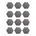 12 tk kuusnurkne helikindel seinapaneel, isekleepuv, heli neelav, suure tihedusega, paks akustiline vahtpaneel, kodustuudio m&uuml;rasummutusseinapaneel tumehall v&auml;rv