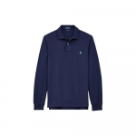 Polo Ralph Lauren S&uuml;gis/Talv 2022 &Uuml;hev&auml;rviline Logoga Tikitud Pooln&ouml;&ouml;pkinnitusega Pusa Pikkade Varrukatega Polo S&auml;rk Meeste pealisr&otilde;ivad Tumesinine MNPOKNI16810128-B82 XS