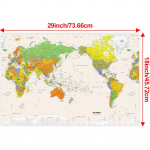Maailmakaart seinakaunistus,Kodu Kontori Peokaunistus,Kingitus geograafiahuvilistele,Hariduslik kunstiteos,Seinakaunistus,Reisitarvikud 18*29inch/45.72*73.66cm