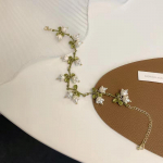 Prantsuse vintage disain Mori Lily Of The Valley p&auml;rli k&auml;ev&otilde;ru K&auml;sitsi valmistatud ehted Metsa seeria k&auml;ev&otilde;ru naistele ehted