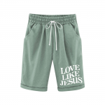 Summer casual sporty cpants for boys and girls with drawstring elastic belts and pocket prints 150
