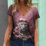 Suvised Vintage Naiste T-s&auml;rgid 3D Loomade Tiger Print T-s&auml;rk Naiste Mood T-s&auml;rk V-kaelusega Oversized T-s&auml;rk Naiste riided Anime S