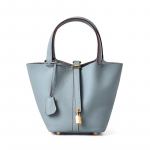 Kvaliteetne nahast &auml;mbrikott suure mahutavusega messenger-kott naiste k&ouml;&ouml;giviljakorvi k&auml;ekott emmekott pruudi pulmakott 17*18*18CM vesi sinine v&auml;rv