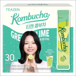 TEAZEN Kombucha Roheline Mandariin Laimi Tee 30 pulka / V&auml;hese kalorsusega, null suhkrut, prebiootikumid 30 STICKS x 1 BOX