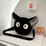 Jaapani stiilis Kawaii kott, naiste multikas pl&uuml;&uuml;sist &otilde;lakott naistele Crossbody kott V&auml;ike telefoni- ja rahakott must
