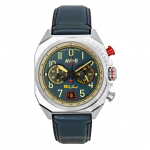 AVI-8 Bell X-1 Machbuster Kronograaf Lennundussinine Kummist Rihm Sinine Kellaplaat Kvarts AV-4118-01 Meeste K&auml;ekell sinine