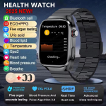 2025 Uued Health Glance EKG AI Diagnostika Nutikellad Meestele S&uuml;dame L&ouml;&ouml;gisagedus Verer&otilde;hk IP68 Veekindlad Nutikellad HUAWEI IOS jaoks Black Steel B 2A