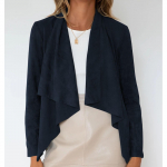 Naiste vabaaja &uuml;hev&auml;rviline hirvede pikkade varrukatega jope, moodne lahtine jakk M