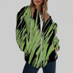 Naiste mood vabaaja tr&uuml;kiga dressipluus, pikkade varrukatega taskukardigan jakk T&otilde;mblukuga kapuutsiga mantel XXL