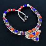Lapis lazuli, Korall 925 Proovikulla Kaelakee Tiibeti H&otilde;bedast Kaelakee Boheemlaslik Antiikne Kaelakee K&auml;sit&ouml;&ouml;ehted Nepali Kaelakee Kingitus Naisele 20"