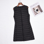 &Uuml;likerge udusulevest naistele, pikk vest, tuulekindel, kerge, soe vest, naiste udusulemantel, pikk, slim, varrukateta jakk XXXXL must