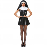 M-XL Halloweeni kost&uuml;&uuml;m, cosplay, nunnakost&uuml;&uuml;m, nunn, cosplay, lavastus&uuml;likond M must